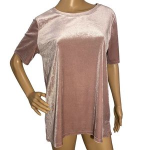 OLD NAVY  | MAUVE VELVET SHORT SLEEVE SHIRT  SZ M